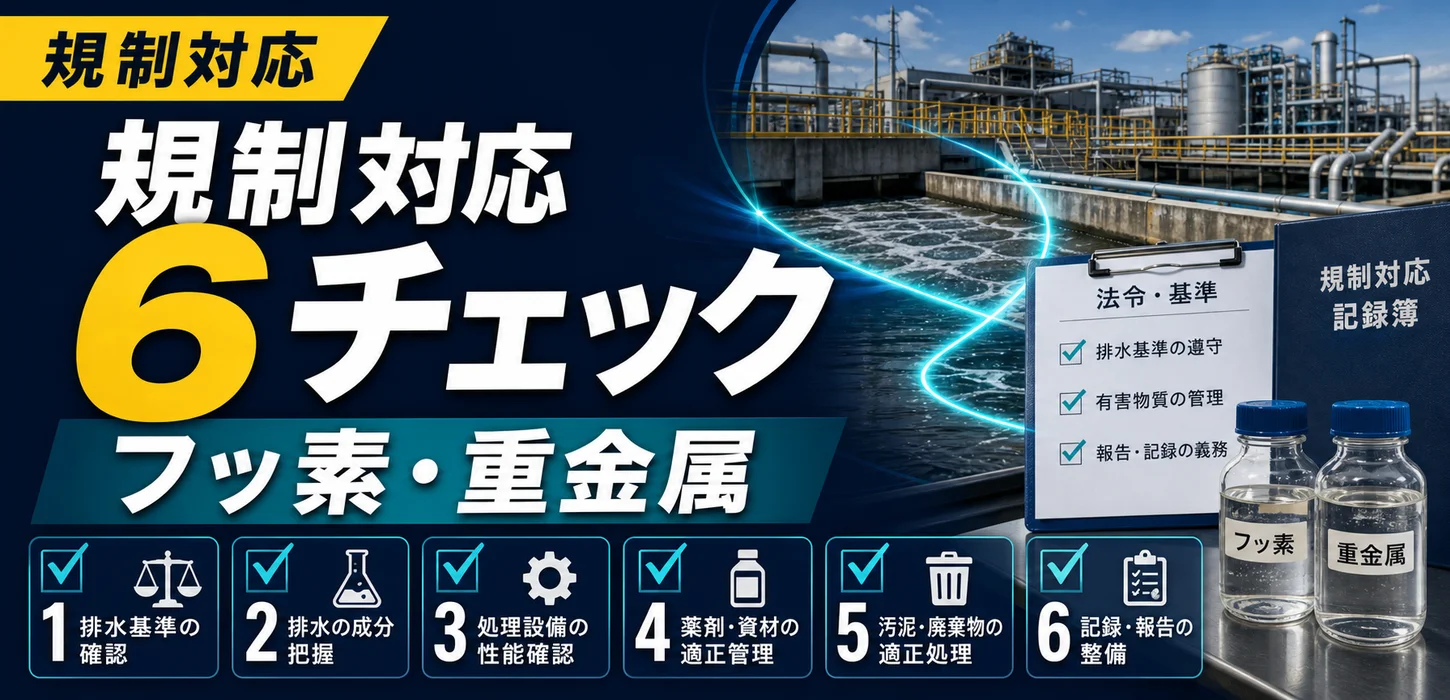 フッ素・重金属規制はここまで厳しい：今すぐ見直すべき排水処理のポイント サムネイル