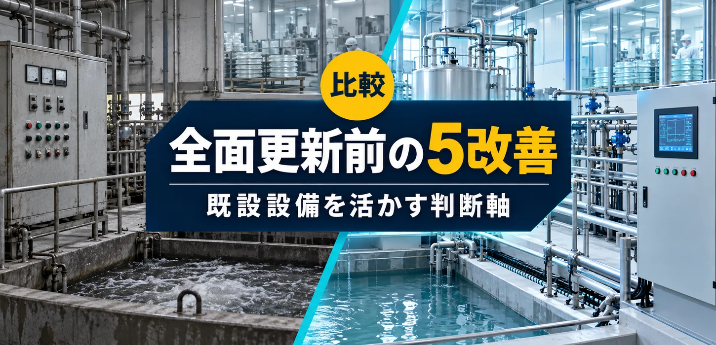 光学ガラス工場の排水処理設備が古くなったら？全面更新する前に検討したい改善方法