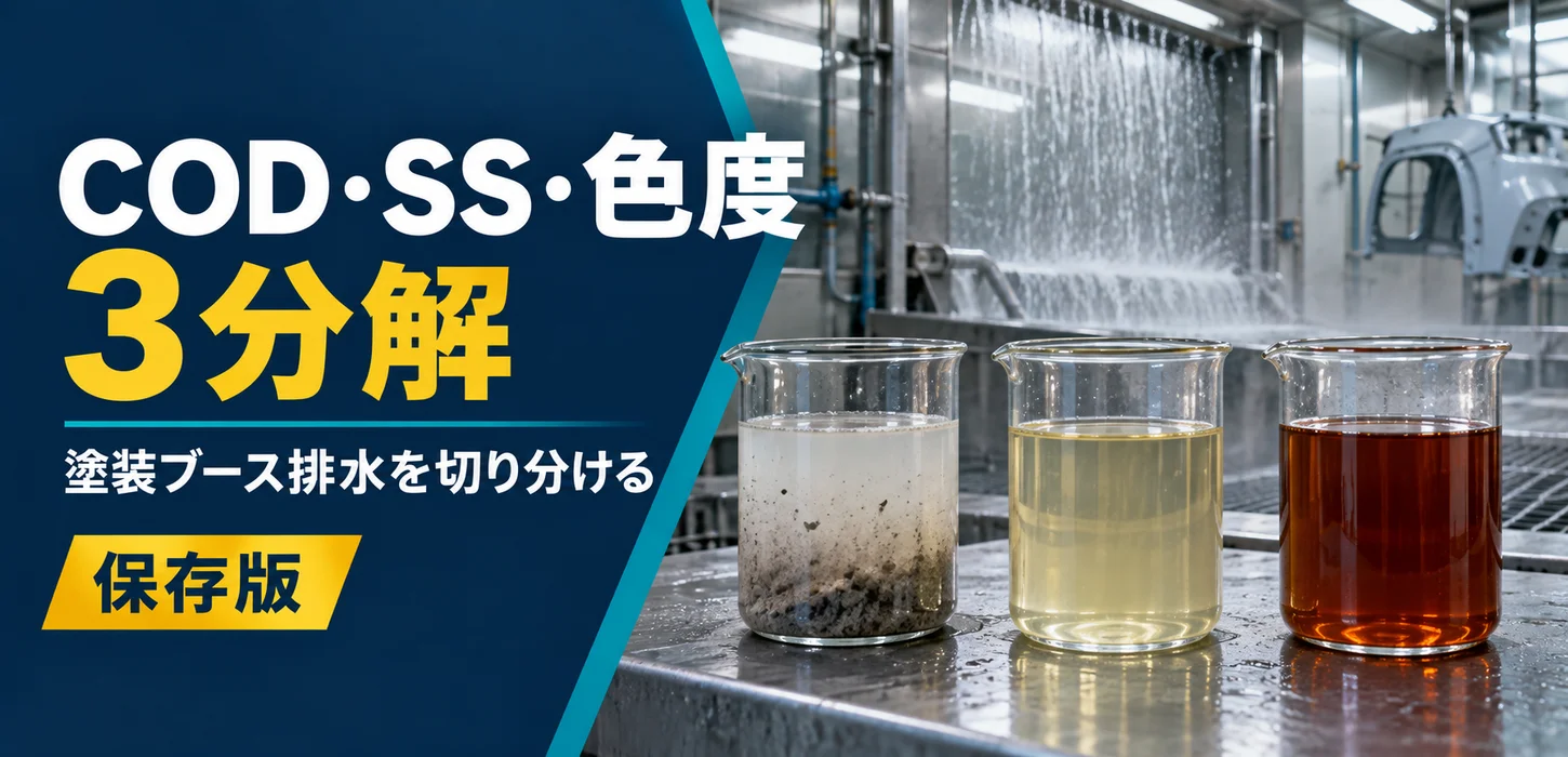塗装ブース排水のCOD・SS・色度を下げるには？処理トラブルの原因と改善ポイント