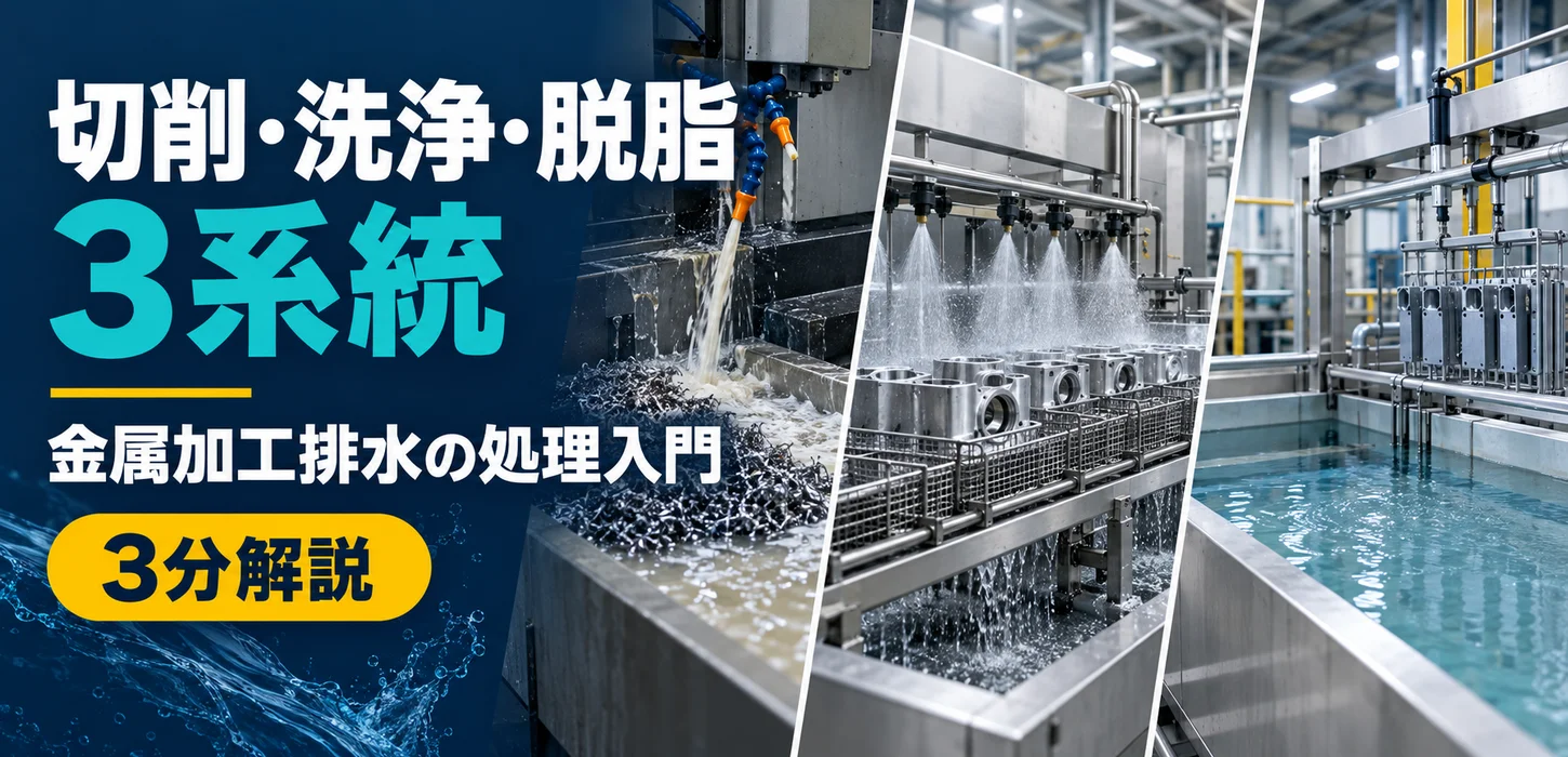 切削・洗浄・脱脂工程から出る排水をどう処理する？金属加工工場の排水処理入門 サムネイル