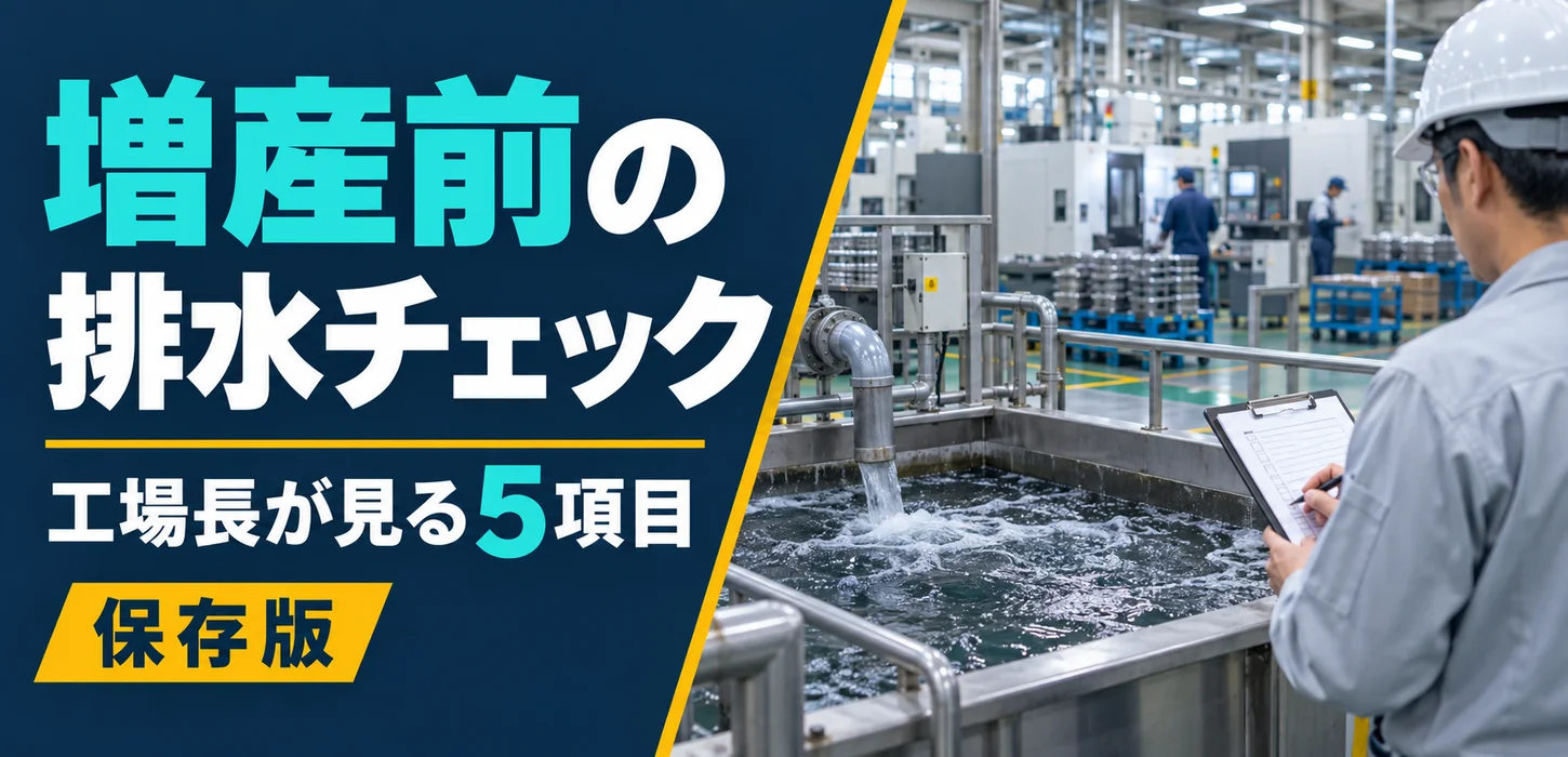 増産したいのに排水設備が心配？工場長が先に確認したい5項目 サムネイル