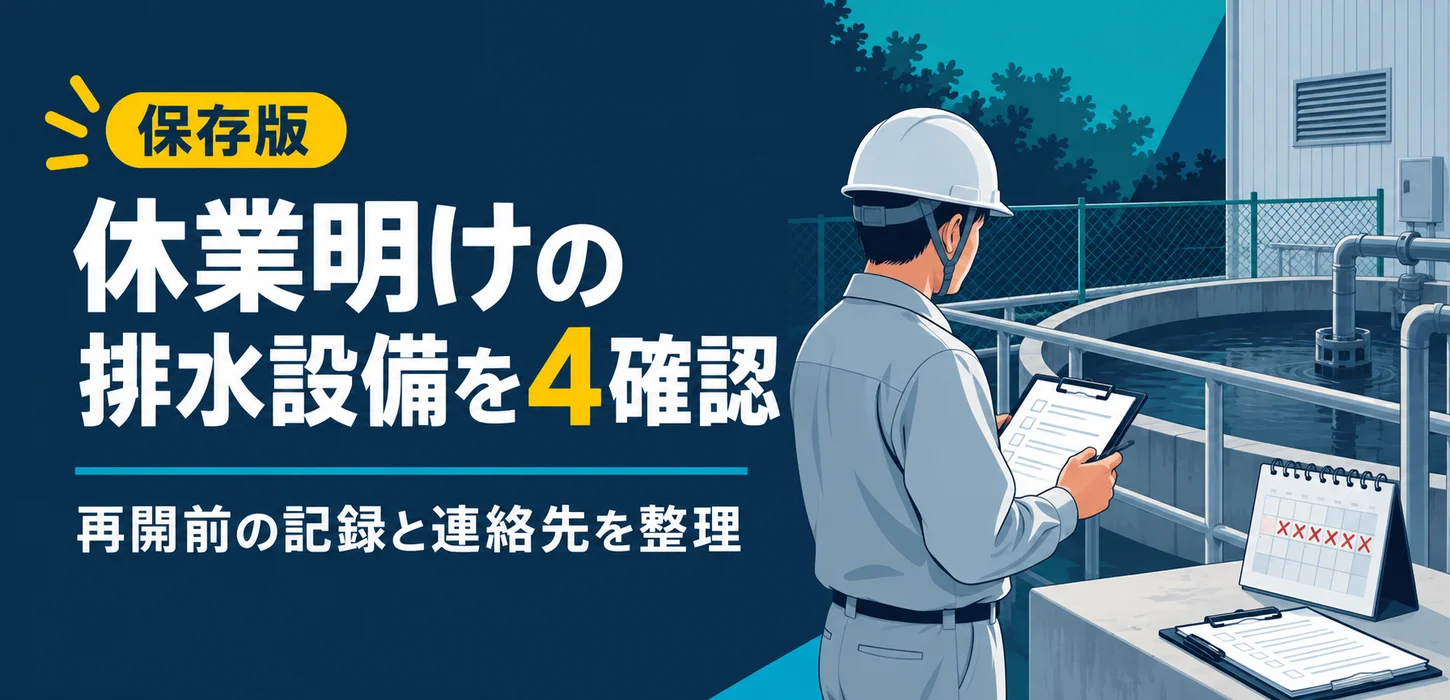 長期休業明けに排水設備が動かない？再開前に確認したい記録と連絡先 サムネイル