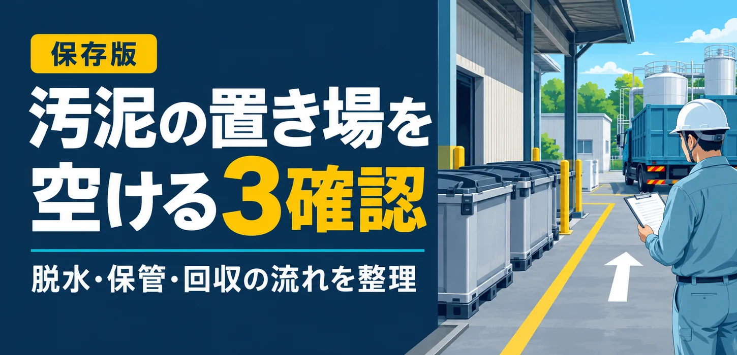 脱水した汚泥が置き場をふさぐ｜工場の搬出と回収を整理する方法 サムネイル