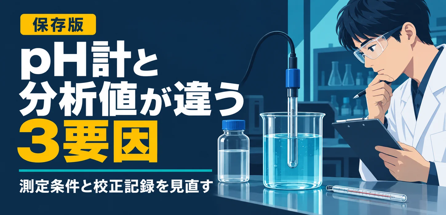 pH計の表示と分析値が違うのはなぜ？測定条件と校正記録の確認 サムネイル