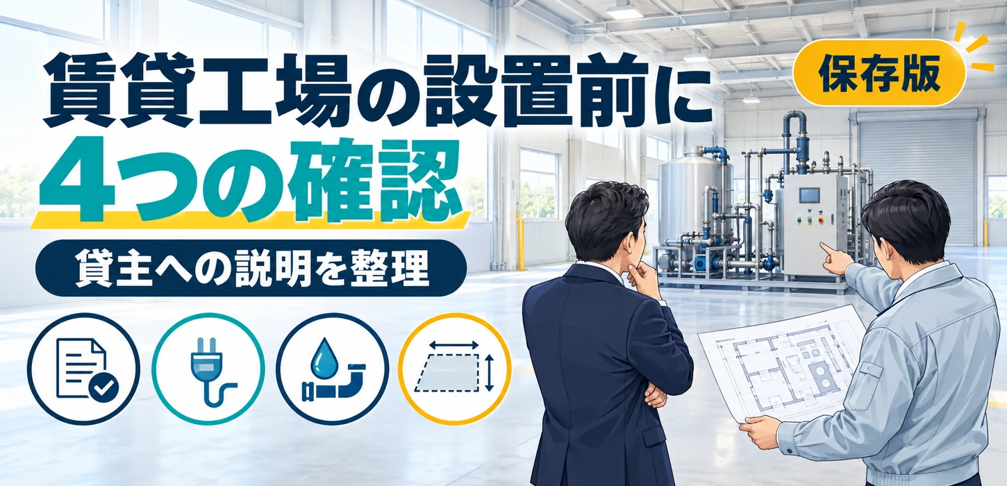 賃貸工場に排水設備を置きたい｜貸主との確認を先に進めるための整理表