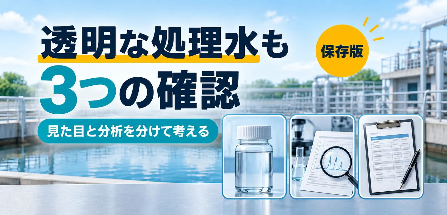 処理水が透明なら大丈夫？排水の見た目と分析結果を分けて確認する理由 サムネイル