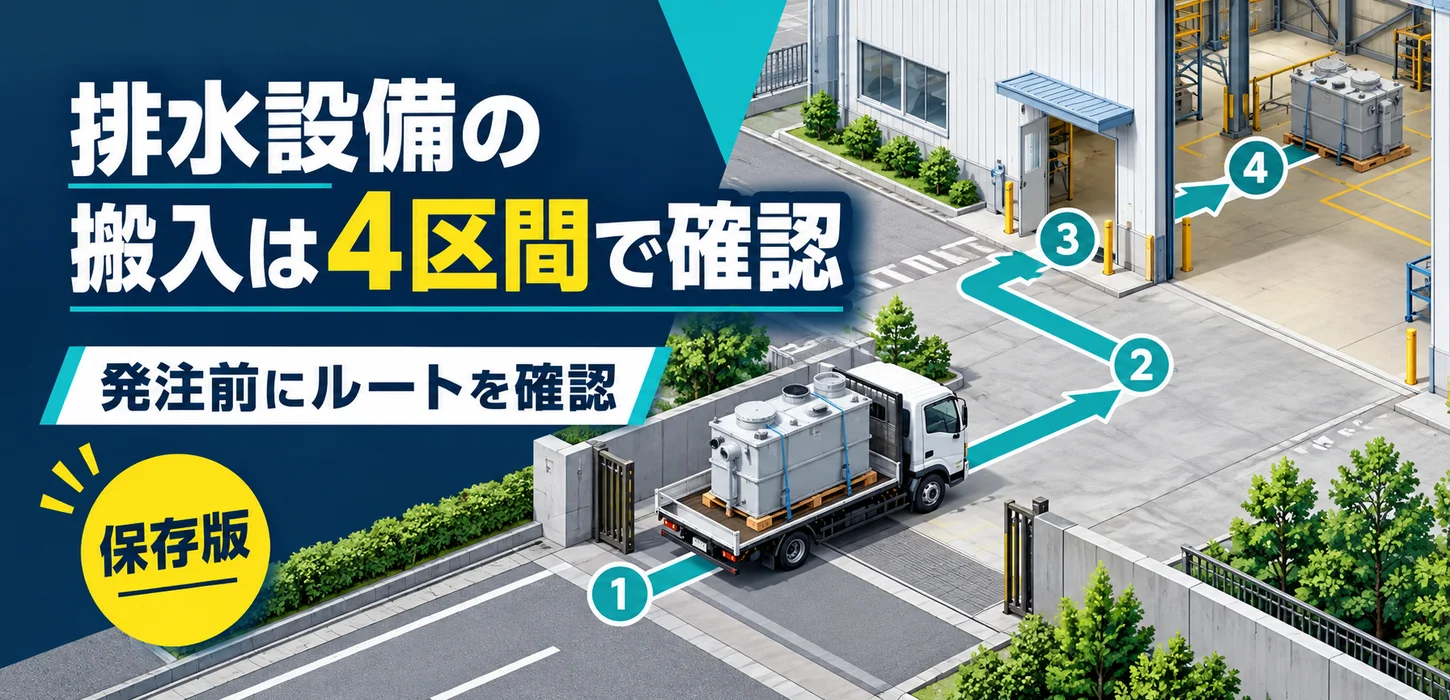 排水設備が工場に入らない？発注前に見る搬入口と搬入ルートの確認表 サムネイル