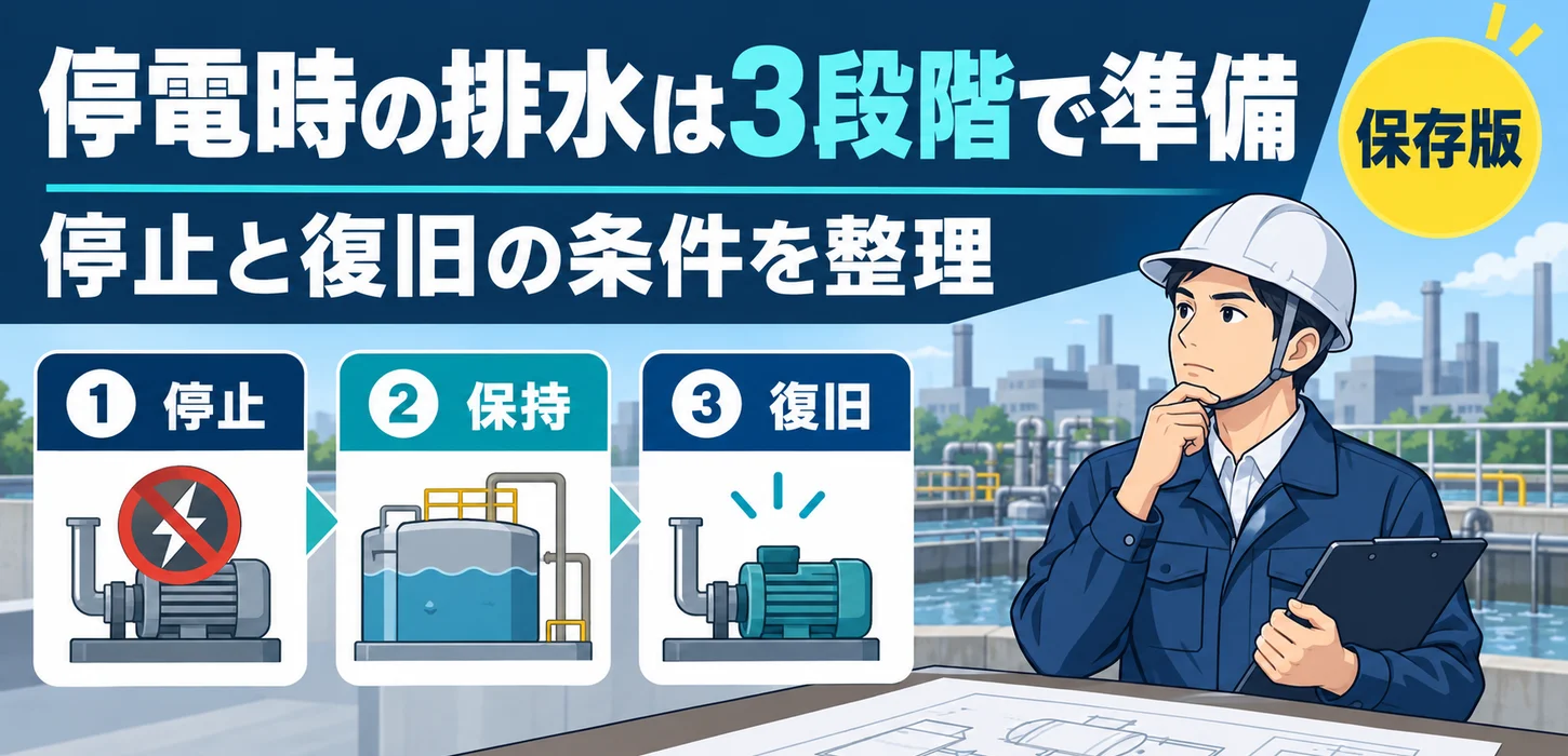 工場が停電したら排水はどうなる？設備停止と復旧に備える連絡・受入れ計画 サムネイル