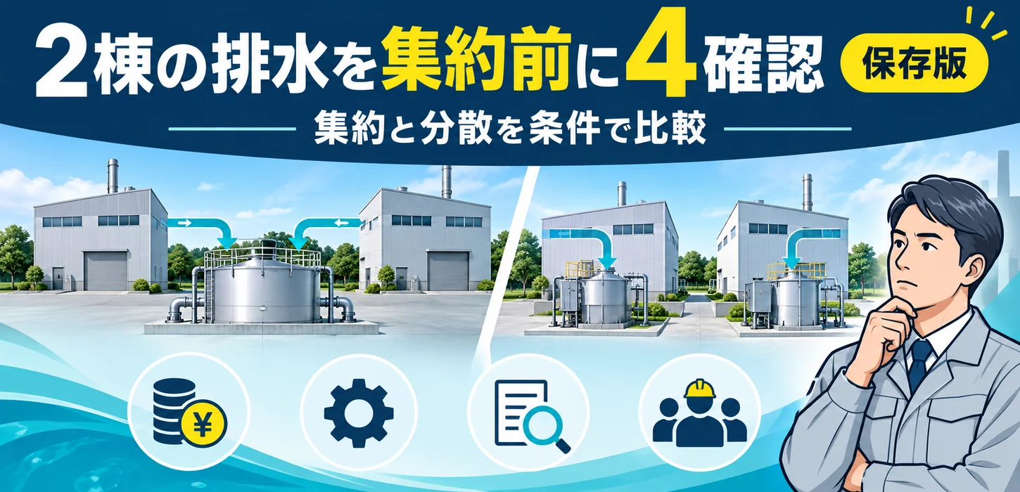 2棟の工場排水を1台で処理できる？集約と分散を比べるための確認表