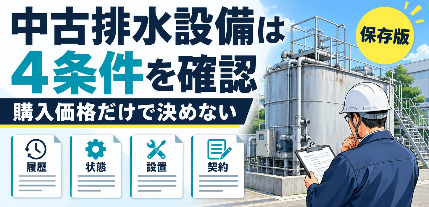 中古の排水設備は安く使える？購入前に確認する履歴・水質・付帯工事 サムネイル