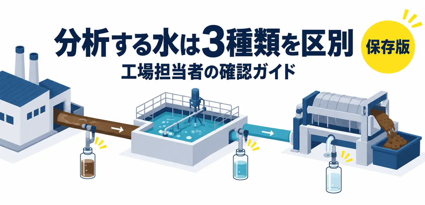 原水・処理水・脱水ろ液は同じ水？分析資料で間違えない工程と試料名
