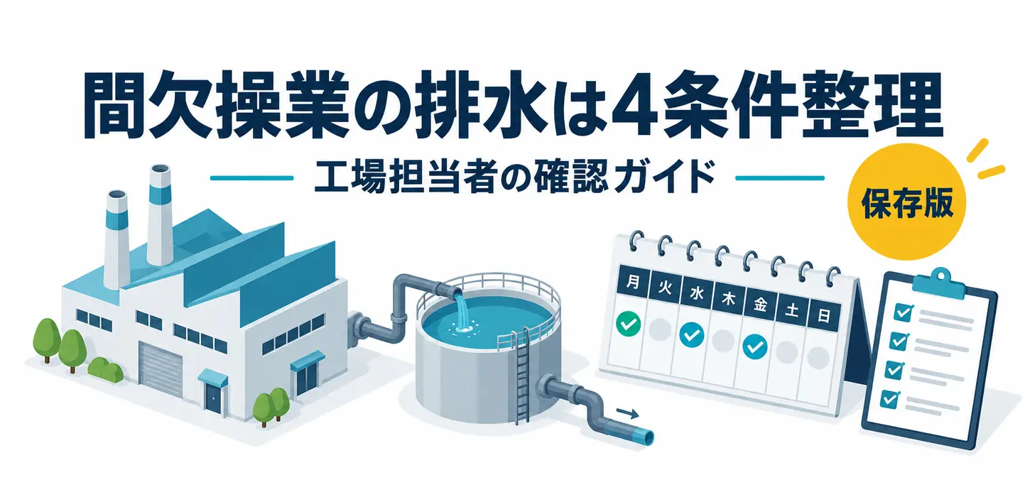 週に数日しか排水が出ない工場｜間欠操業に合う設備の相談条件を整理