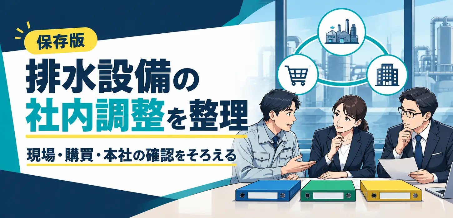 排水設備の検討が社内で止まる｜現場・購買・本社の確認をそろえる進め方 サムネイル