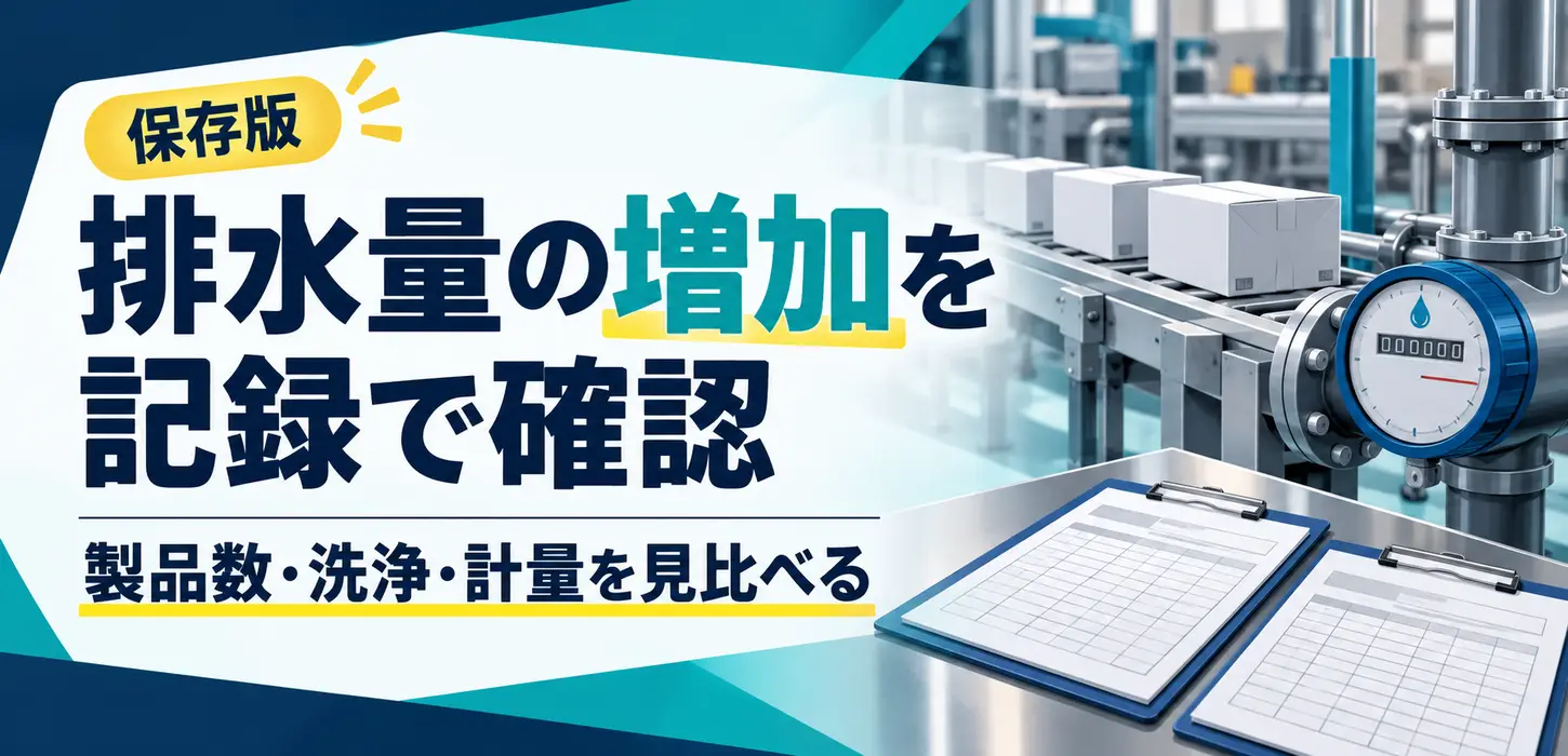 製品数は同じなのに排水が増えた｜水使用と洗浄の記録を比べる方法 サムネイル