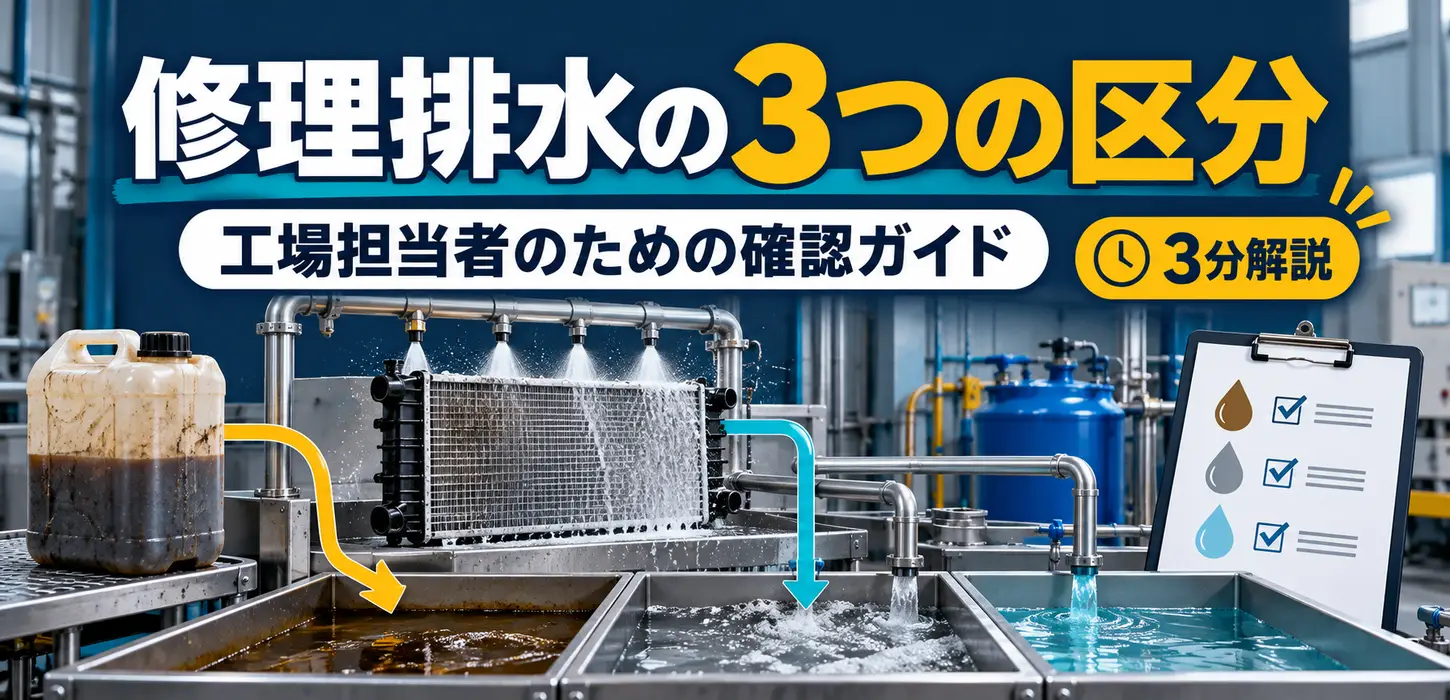 ラジエーター修理の洗浄水、全部同じ排水？持ち込まれた液と洗浄工程を分ける確認 サムネイル