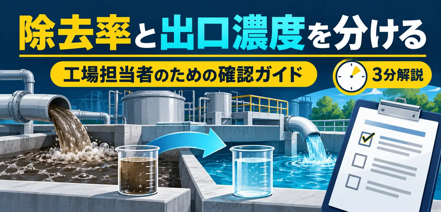 除去率が高ければ排水基準も満たす？処理前後の濃度と評価条件の読み方